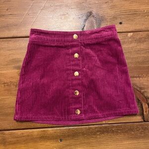 Cynthia Rowley Magenta Corduroy Skirt Gold Buttons for Girls S(5/6)
